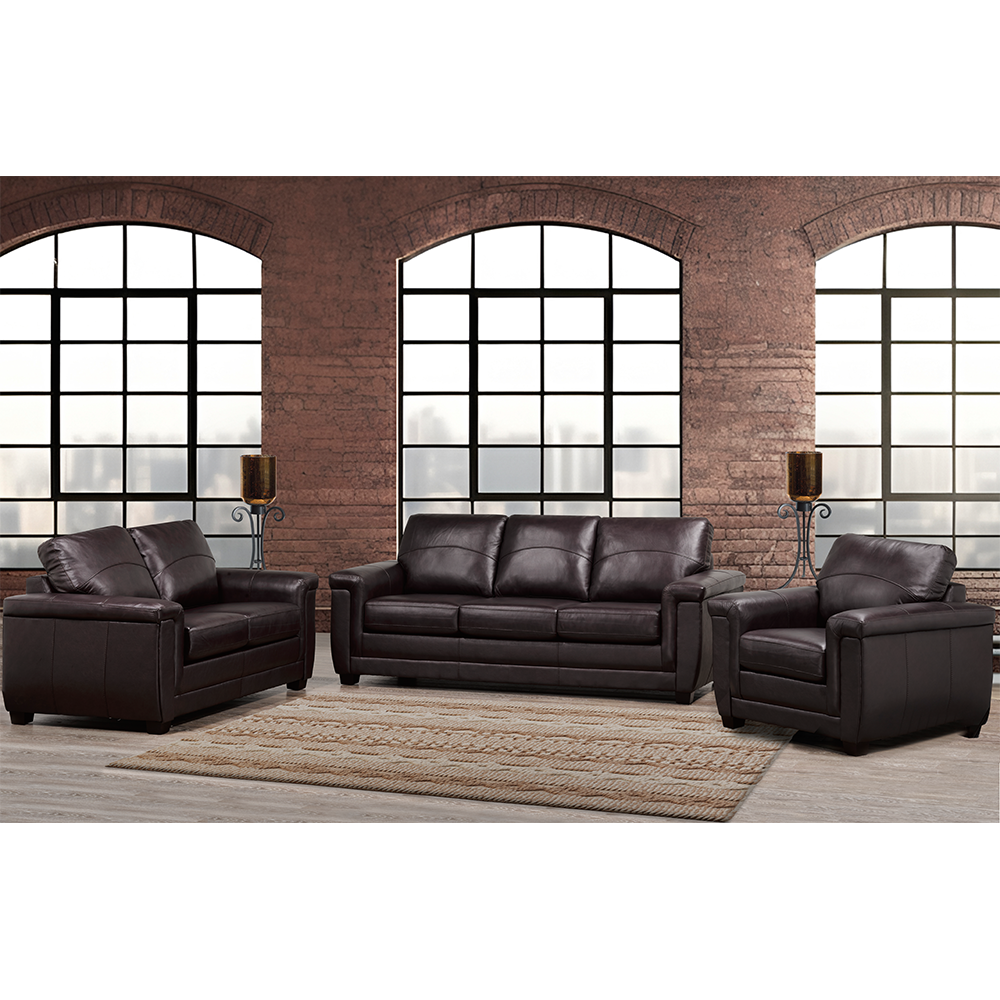 Zurich Leather Sofa Set - 4395