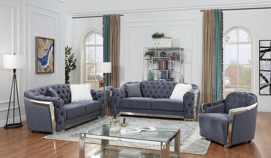 Franco Velvet Tufted Sofa Set - GL 6317 - Royal Living Furniture