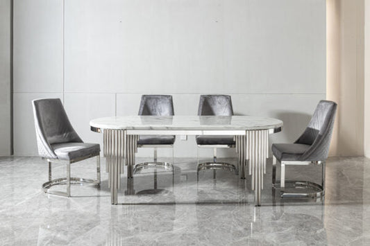 Leslie White Dining Tables - Royal Living Furniture
