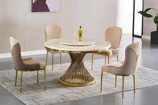 Remi - Marble Top Round Dining Table - Royal Living Furniture