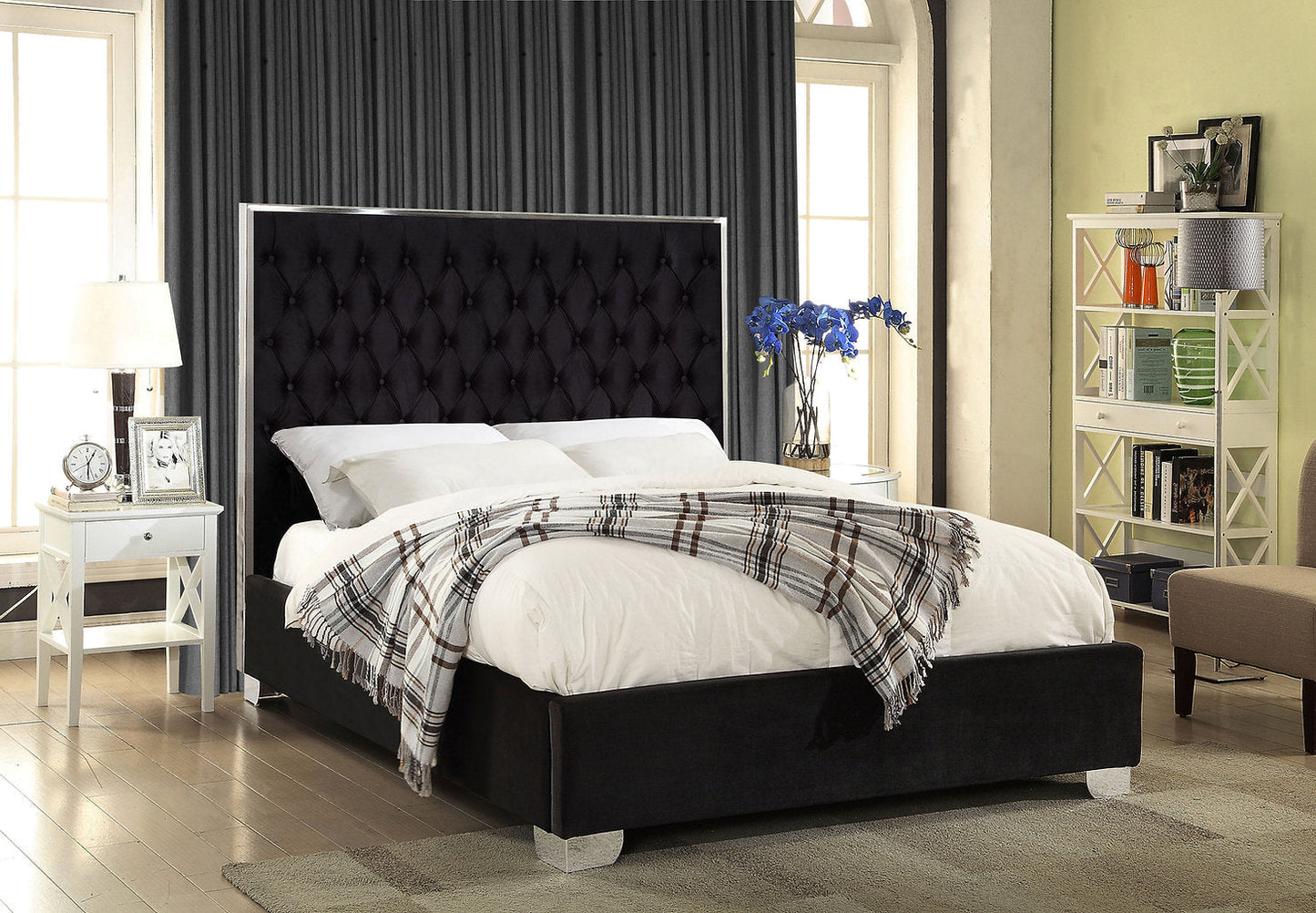 Bed Black-IF 5542 - Royal Living Furniture