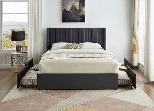 Bed Grey-IF 5408 - Royal Living Furniture