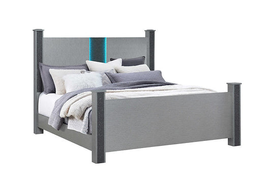 Logan-Silver Bed - Royal Living Furniture