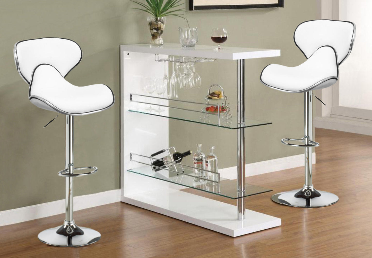 Bar Stool White PU - ST 7703 - Royal Living Furniture