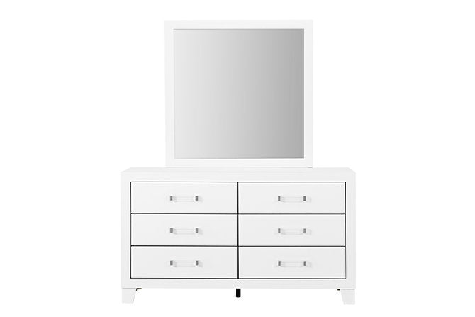 Lucia-White Dresser & Mirror - Royal Living Furniture