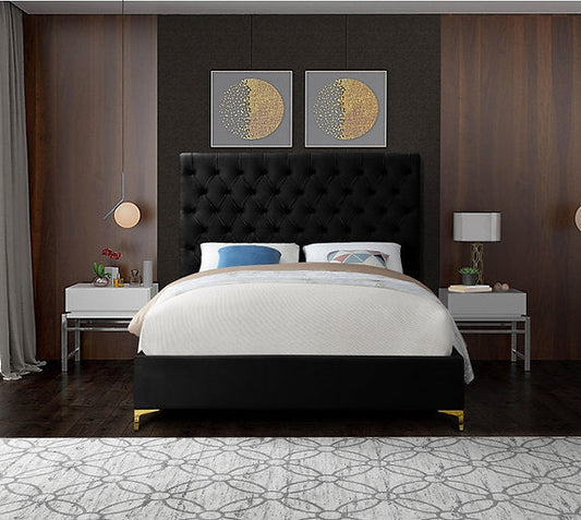 Bed Black-IF-5643 Chrome or Gold Legs - Royal Living Furniture