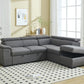 Sectional Sofa with Adjustable Headrest and Storage Ottoman - 8806 - Royal Living Furniture