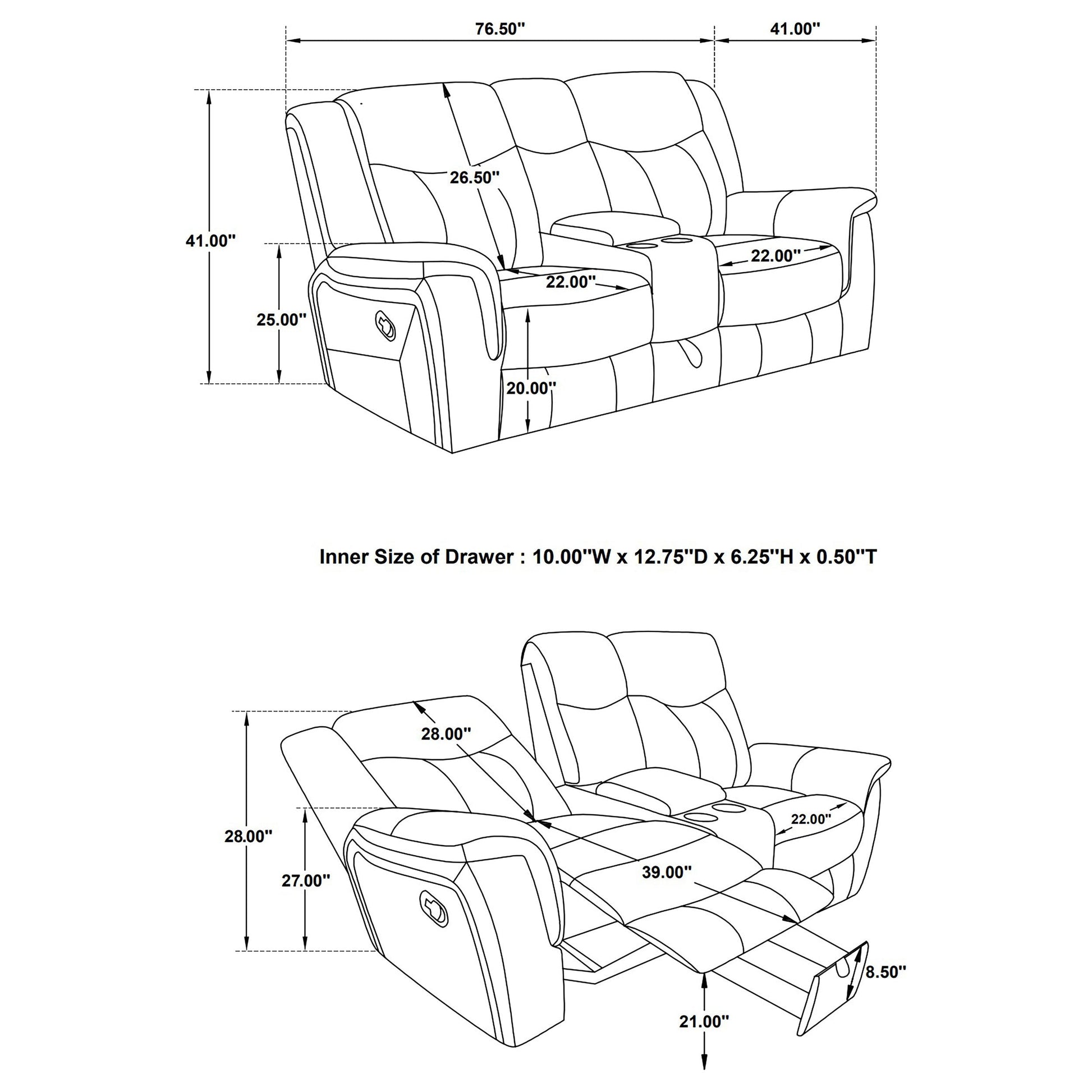 Motion Recliner Sofa Collection - Royal Living Furniture