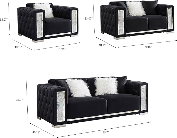 Acme Black Sofa Set
