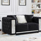 Black Velvet Tufted Sofa Set - GL 6147 - Royal Living Furniture