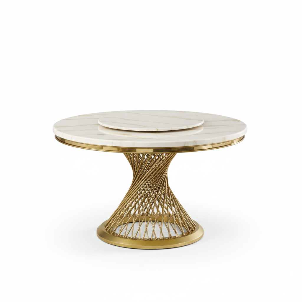 Remi - Marble Top Round Dining Table Set - Royal Living Furniture