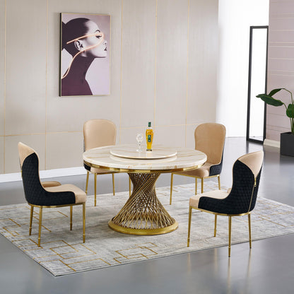 Remi - Marble Top Round Dining Table Set - Royal Living Furniture