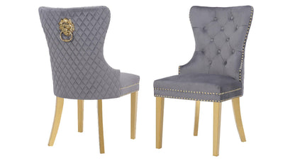 SIMBA FABRIC CHAIRS WITH GOLD LEGS - Royal Living Furniture