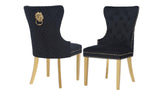SIMBA FABRIC CHAIRS WITH GOLD LEGS - Royal Living Furniture