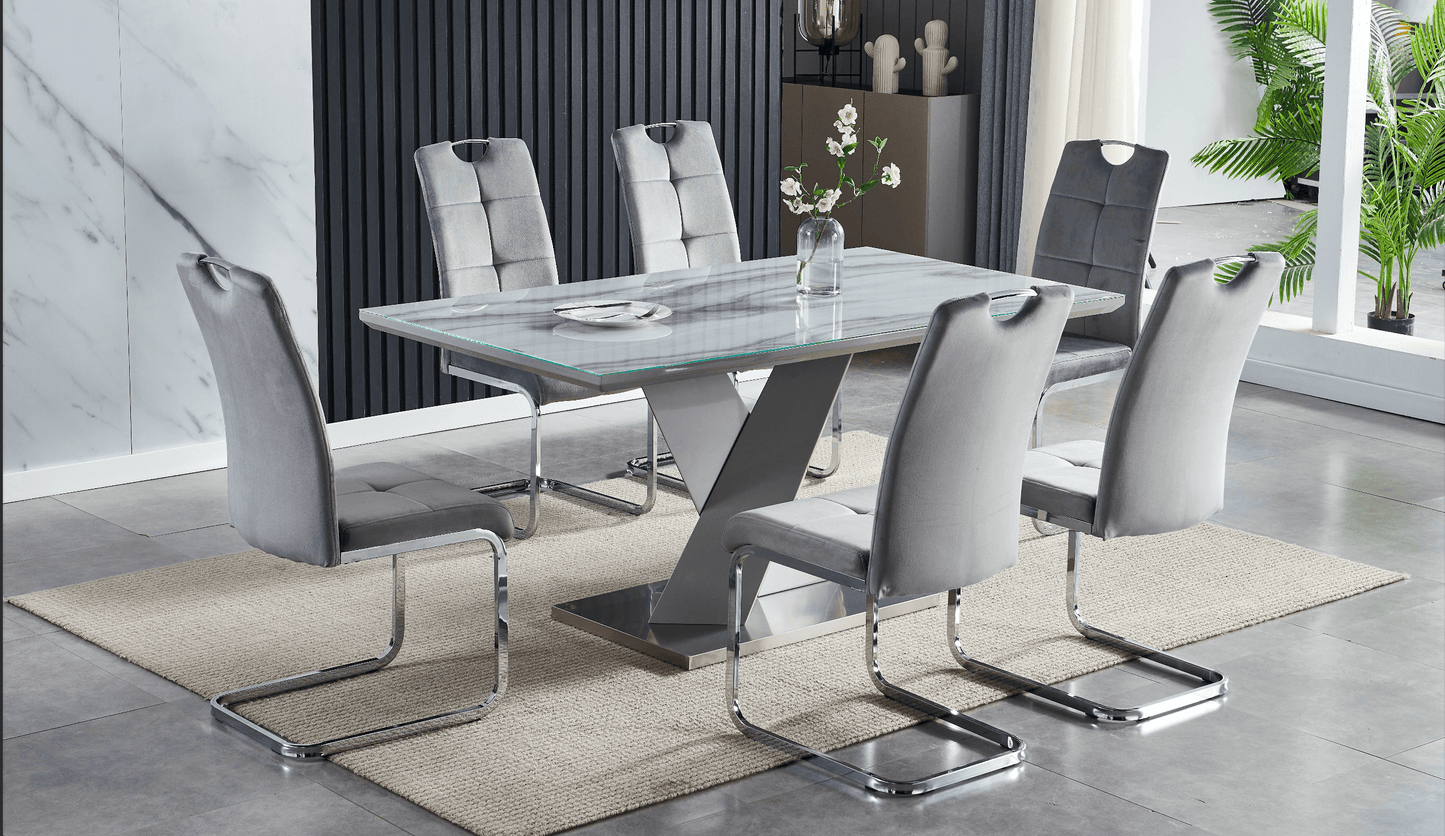 Granite 7-Piece Dining Table Set - Royal Living Furniture