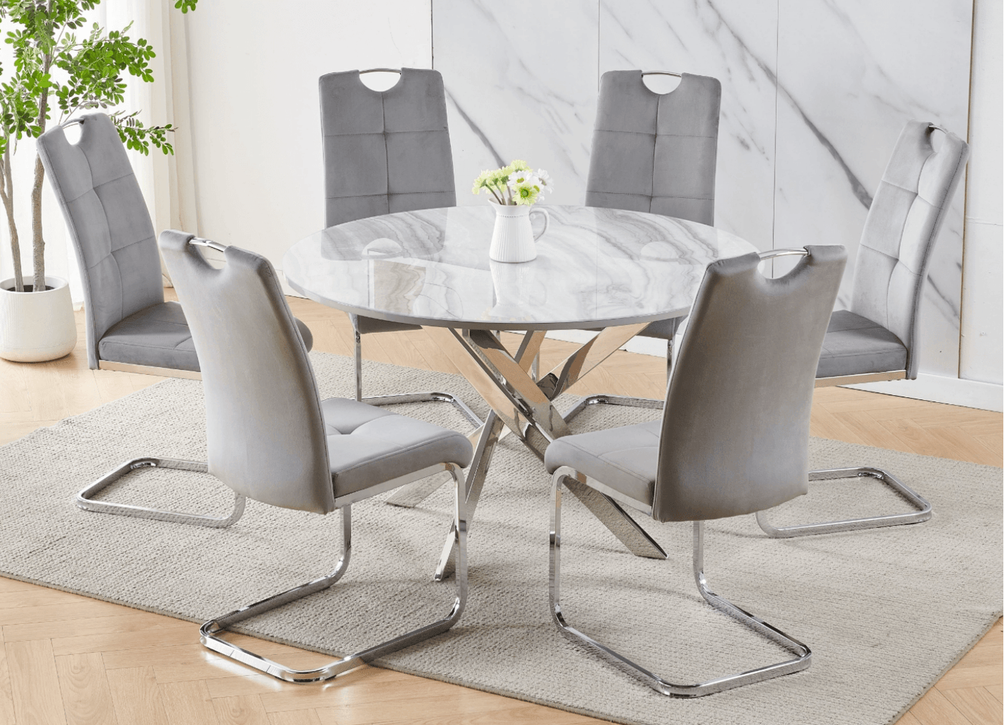 Granite Round Dining Table Set - Royal Living Furniture