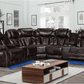 Rick Sectional Recliner Music Sofa - Black Air Leather - Royal Living Furniture