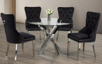 Modern Glass Dining Set - T1447 - Royal Living Furniture