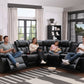 Rick Sectional Recliner Music Sofa - Black Air Leather - Royal Living Furniture