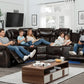 Rick Sectional Recliner Music Sofa - Black Air Leather - Royal Living Furniture