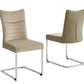 Two beige chairs with metal legs on a white background