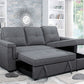 Sofabed Sectional W/Reversible Chaise Grey Fabric - IF 9040 - Royal Living Furniture