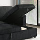 Sofabed Sectional W/Reversible Chaise Black Fabric - IF 9024 - Royal Living Furniture
