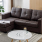 Sectional W/Reversible Chaise Black PU - IF 9355 - Royal Living Furniture