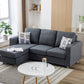 Sectional W/Reversible Chaise Grey Fabric - IF 9325 - Royal Living Furniture