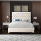 Bed Creme Beige-IF 5642 Chrome or Gold Legs - Royal Living Furniture