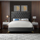 Bed Grey-IF 5640 Chrome or Gold Legs - Royal Living Furniture