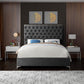 Bed Grey-IF 5640 Chrome or Gold Legs - Royal Living Furniture
