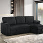 Sofabed Sectional W/Reversible Chaise Black Fabric - IF 9024 - Royal Living Furniture