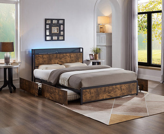 Bed Wood Grain-IF 5930 - Royal Living Furniture