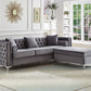 Sectional W/ Reversible Chaise Grey Velvet - IF 9280 - Royal Living Furniture