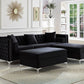 Sectional W/Reversible Chaise Black Velvet - IF 9282 - Royal Living Furniture