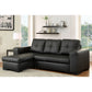 Sofabed Sectional W/Reversible Chaise Black PU - IF 9032 - Royal Living Furniture