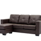 Sectional W/Reversible Chaise Black PU - IF 9355 - Royal Living Furniture
