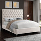 Bed Creme Beige-IF 5642 Chrome or Gold Legs - Royal Living Furniture
