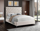 Bed Creme Beige-IF 5642 Chrome or Gold Legs - Royal Living Furniture