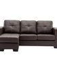 Sectional W/Reversible Chaise Black PU - IF 9355 - Royal Living Furniture