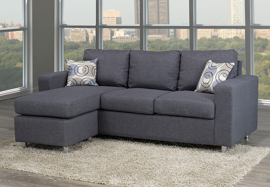 Sectional W/Reversible Chaise Grey Fabric - IF 9325 - Royal Living Furniture
