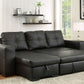 Sofabed Sectional W/Reversible Chaise Black PU - IF 9032 - Royal Living Furniture