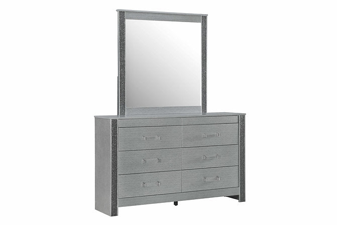 Logan-Silver Dresser & Mirror - Royal Living Furniture
