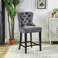 Grey Velvet Plush Cushioned Barstool - ST-6010 - Royal Living Furniture