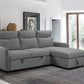Sofabed Sectional W/Reversible Chaise Grey Fabric - IF 9027 - Royal Living Furniture