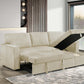 Sofabed Sectional W/Reversible Chaise Creme Fabric - IF 9026 - Royal Living Furniture
