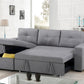 Sofabed Sectional W/Reversible Chaise Grey Fabric - IF 9031 - Royal Living Furniture