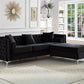 Sectional W/Reversible Chaise Black Velvet - IF 9282 - Royal Living Furniture