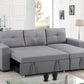 Sofabed Sectional W/Reversible Chaise Grey Fabric - IF 9031 - Royal Living Furniture
